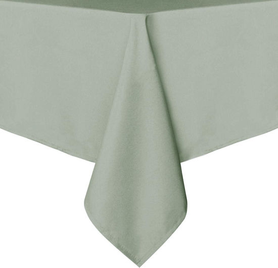 Picture of sancua Rectangle Tablecloth - 60 x 120 Inch - Stain and Wrinkle Resistant Washable Polyester Table Cloth, Decorative Fabric Table Cover for Dining Table, Buffet Parties and Camping, Sage Green