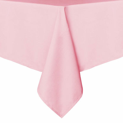 Picture of sancua Rectangle Tablecloth - 90 x 132 Inch - Stain and Wrinkle Resistant Washable Polyester Table Cloth, Decorative Fabric Table Cover for Dining Table, Buffet Parties and Camping, Pink
