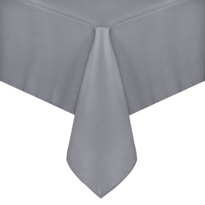 Picture of sancua Square Tablecloth - 54 x 54 Inch - Stain and Wrinkle Resistant Washable Polyester Table Cloth, Decorative Fabric Table Cover for Dining Table, Buffet Parties and Camping, Light Grey
