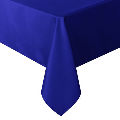 Picture of sancua Rectangle Tablecloth - 70 x 108 Inch - Stain and Wrinkle Resistant Washable Polyester Table Cloth, Decorative Fabric Table Cover for Dining Table, Buffet Parties and Camping, Royal Blue