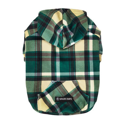 Picture of Spark Paws Dog Hoodie - Premium Quality, Buttery Soft, Superior Comfort and Fit, Calming Fleece Interior, Suitable for All Breeds - Green Plaid - M