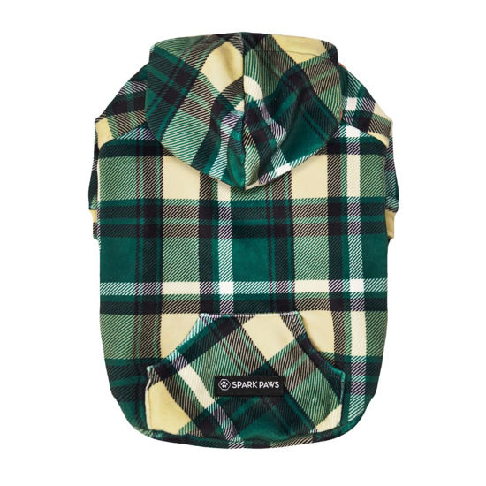 Picture of Spark Paws Dog Hoodie - Premium Quality, Buttery Soft, Superior Comfort and Fit, Calming Fleece Interior, Suitable for All Breeds - Green Plaid - M