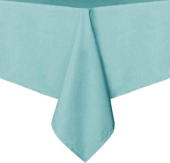 Picture of sancua Rectangle Tablecloth - 60 x 120 Inch - Stain and Wrinkle Resistant Washable Polyester Table Cloth, Decorative Fabric Table Cover for Dining Table, Buffet Parties and Camping, Turquoise