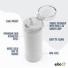 Picture of Ello Cooper 18oz Kids Stainless Steel Water Bottle with Straw and Carry Handle, Double Walled and Vacuum Insulated Metal, Leak Proof Locking Lid with Soft Silicone Spout, Reusable, BPA Free, White