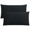 Picture of FLXXIE 2 Pack Microfiber King Pillow Cases, 1800 Super Soft Pillowcases with Envelope Closure, Wrinkle, Fade and Stain Resistant Pillow Covers, 20x36, Black