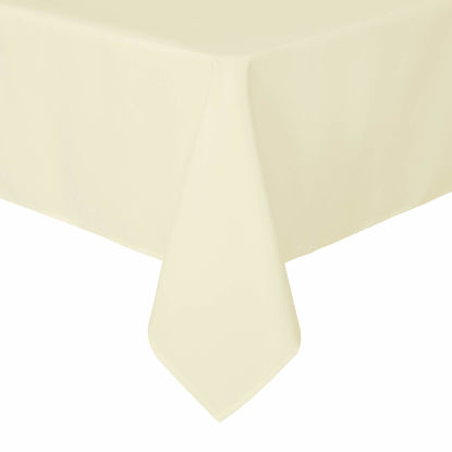 Picture of sancua Square Tablecloth - 54 x 54 Inch - Stain and Wrinkle Resistant Washable Polyester Table Cloth, Decorative Fabric Table Cover for Dining Table, Buffet Parties and Camping, Beige