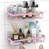 Picture of Moforoco Shower Caddy Shelf Organizer Rack, Self Adhesive Black Bathroom Shelves Basket, Home Farmhouse Wall Inside Organization and Storage Decor Rv Accessories, First Camper Apartment Essentials