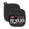 Picture of Ritz Terry Potholder & Hot Pad: Unparalleled Heat Resistant, Durable 100% Cotton - Ergonomically Designed for Optimal Grip - Easy-Care Machine Washable, Perfect for Your Kitchen - Black, 2-Pk