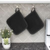 Picture of Ritz Terry Potholder & Hot Pad: Unparalleled Heat Resistant, Durable 100% Cotton - Ergonomically Designed for Optimal Grip - Easy-Care Machine Washable, Perfect for Your Kitchen - Black, 2-Pk