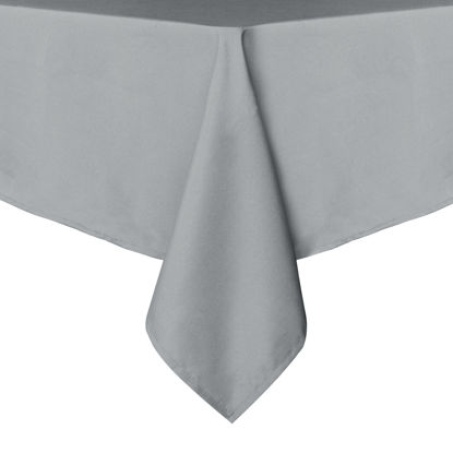 Picture of sancua Rectangle Tablecloth - 70 x 120 Inch - Stain and Wrinkle Resistant Washable Polyester Table Cloth, Decorative Fabric Table Cover for Dining Table, Buffet Parties and Camping, Silver Grey