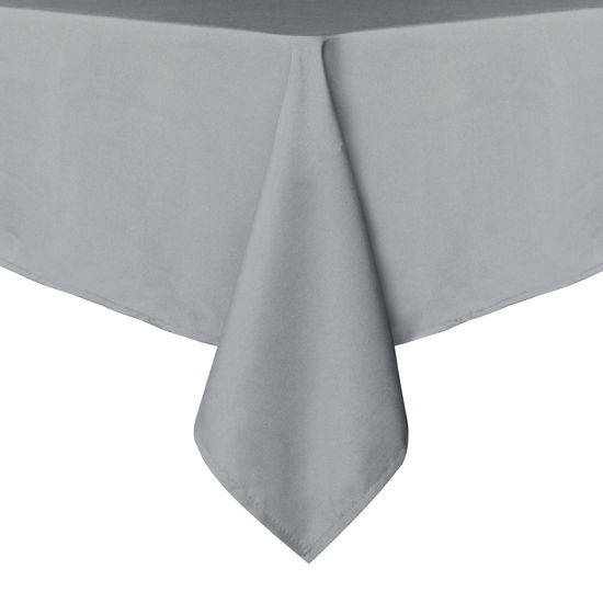 Picture of sancua Rectangle Tablecloth - 90 x 132 Inch - Stain and Wrinkle Resistant Washable Polyester Table Cloth, Decorative Fabric Table Cover for Dining Table, Buffet Parties and Camping, Silver Grey