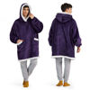 Picture of Bedsure Blanket Hoodie, Wearable Blanket for Adult & Kids as Gifts for Women Men, Birthday Gifts for Women Mom Sherpa Hoodie, Ultra Violet, Oversize