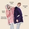 Picture of Bedsure Blanket Hoodie, Wearable Blanket for Adult & Kids as Gifts for Women Men, Birthday Gifts for Women Mom Sherpa Hoodie, Ultra Violet, Oversize