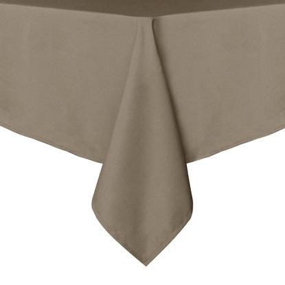 Picture of sancua Square Tablecloth - 60 x 60 Inch - Stain and Wrinkle Resistant Washable Polyester Table Cloth, Decorative Fabric Table Cover for Dining Table, Buffet Parties and Camping, Taupe