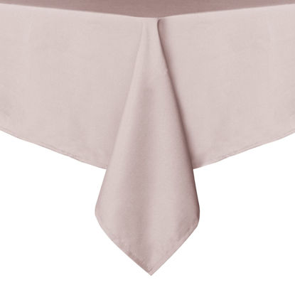 Picture of sancua Rectangle Tablecloth - 90 x 132 Inch - Stain and Wrinkle Resistant Washable Polyester Table Cloth, Decorative Fabric Table Cover for Dining Table, Buffet Parties and Camping, Blush