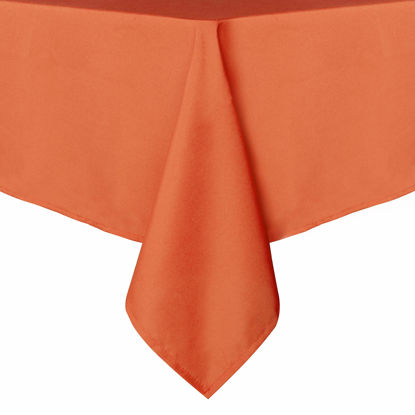 Picture of sancua Rectangle Tablecloth - 54 x 78 Inch - Stain and Wrinkle Resistant Washable Polyester Table Cloth, Decorative Fabric Table Cover for Dining Table, Buffet Parties and Camping, Orange