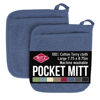 Picture of Ritz Terry Pocket Mitt & Hot Pad: Unparalleled Heat Resistant, Durable 100% Cotton - Ergonomically Designed for Optimal Grip - Easy-Care Machine Washable, Perfect for Your Kitchen - Federal Blue, 2-Pk