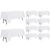 Picture of sancua 10 Pack White Tablecloth 60 x 84 Inch, Rectangle Table Cloth for 4ft Table - Stain and Wrinkle Resistant Washable Polyester Table Cover for Dining Wedding Banquet Party Buffet Restaurant