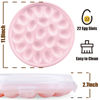 Picture of HANSGO Deviled Egg Carrier with Lid, Pink Deviled Egg Platter with 22 Eggs Devil Egg Trays with Lid for Party Kitchen Supplies
