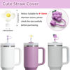 Picture of Stanley Cup Accessories Set Including 6 Pcs Silicone Spill Proof Stopper, 2 Pcs Straw Cover Cap for 9-10 mm Straws, 1 Pcs Silicone Boot for Stanley Cup Stanley 40oz & 30oz Tumbler (Lilac)