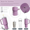 Picture of Stanley Cup Accessories Set Including 6 Pcs Silicone Spill Proof Stopper, 2 Pcs Straw Cover Cap for 9-10 mm Straws, 1 Pcs Silicone Boot for Stanley Cup Stanley 40oz & 30oz Tumbler (Lilac)