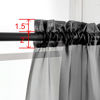 Picture of OWENIE Short Black Sheer Curtains 36 Inches 2 Panels Set - Kitchen Tiers Valances Curtains Light Filter Rod Pocket Voile Cafe Curtains for Kitchen Bathroom Small Half Window, 42 in W x 36 in L, Black