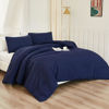Picture of Litanika Comforters Navy Blue Super King Plus Size, 3 Pieces Lightweight Solid Bedding Set & Collections, All Season Fluffy Bed Set (128x120In Comforter & 2 Pillowcases)
