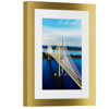 Picture of PEALSN 5x7 Picture Frame, Display Pictures 4 x 6 with Mat or 5 x 7 Without Mat for Wall Mounting Display, Photo Frames, Gold.