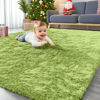 Picture of OLANLY Area Rugs for Living Room Bedroom, Machine Washable 4x5.9 Feet Soft Fluffy Shaggy Bedside Rug, Indoor Floor Carpet for Kids Girls Boys, Dorms, Nursery Rooms, Home Decor Aesthetic, Grass Green
