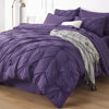 Picture of Bedsure Purple Comforter Set Queen - Bed in a Bag Queen 7 Pieces, Pintuck Bedding Sets Purple Bed Set with Comforter, Sheets, Pillowcases & Shams