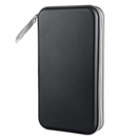 Picture of Siveit CD Case, DVD Case Holder 96 Capacity Hard Plastic CD DVD Disc Cases Storage Binder Wallet for Car Home Office Travel (Black)