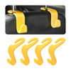 Picture of 4PCS Car Back Seat Headrest Hooks, Rear Car Seat Storage Headrest Hanger Holder Hooks Organizer, Universal Auto Interior Accessories for Bag Purse Handbag Cloth Coats Grocery (Yellow)