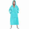 Picture of Waitu Wearable Blanket Sweatshirt for Women and Men, Super Warm and Cozy Giant Blanket Hoodie, Thick Flannel Blanket with Sleeves and Giant Pocket - Cyan