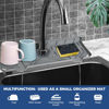 Picture of 2 Pcs Silicone Faucet Handle Drip Catcher Tray Mat, 2 in 1 Dish Soap Sponge Holder for Kitchen Sink & Sink Splash Guard, Silicone Faucet Mat Drying Mat for Kitchen Sink Accessories, Counter, Bathroom
