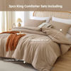 Picture of ROSGONIA King Size Comforter Set Taupe Brown, 3pcs(1 Boho Tan Comforter & 2 Pillowcases) All Season Bedding Lightweight Bedspread Blanket Quilts