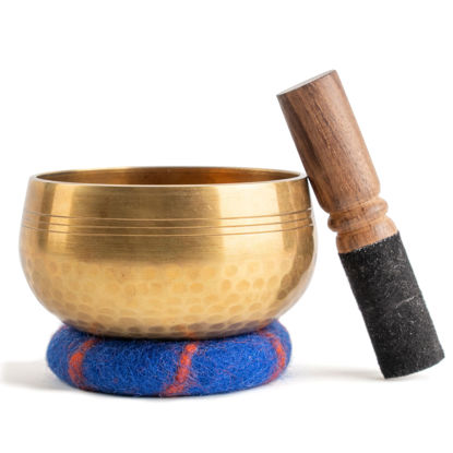 Picture of Ohm Store 4" Tibetan Singing Bowl Set - Meditation Sound Bowl Handcrafted in Nepal for Yoga, Chakra Healing, Mindfulness, and Stress Relief - Unique Spiritual Gifts for Women and Men