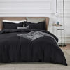 Picture of Bedsure Black Duvet Cover King Size - Soft Double Brushed Duvet Cover for Kids with Zipper Closure, 3 Pieces, Includes 1 Duvet Cover (104"x90") & 2 Pillow Shams, NO Comforter