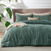Picture of Bedsure Full Size Comforter Set - Emerald Green Full Comforter Set, Soft Bedding for All Seasons, Cationic Dyed Bedding Set, 3 Pieces, 1 Comforter (82"x86") and 2 Pillow Shams (20"x26"+2")