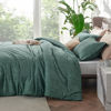 Picture of Bedsure California King Comforter Set - Emerald Green Comforter Cal King Size, Soft Bedding for All Seasons, Cationic Dyed Bedding Set, 3 Pieces, 1 Comforter (104"x96") and 2 Pillow Shams (20"x36"+2")