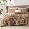 Picture of Bedsure California King Comforter Set - Brown Comforter Cal King Size, Soft Bedding for All Seasons, Cationic Dyed Bedding Set, 3 Pieces, 1 Comforter (104"x96") and 2 Pillow Shams (20"x36"+2")