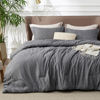 Picture of Bedsure California King Comforter Set - Charcoal Grey Comforter Cal King Size, Soft Cationic Dyed Bedding Set for All Seasons, 3 Pieces, 1 Comforter (104"x96") and 2 Pillow Shams (20"x36"+2")