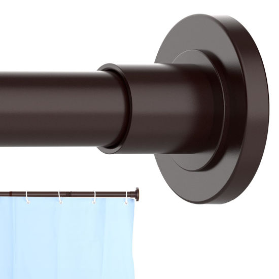 Picture of CorkLatta Bronze Shower Curtain Rod 31 to 68 Inch,1 Inch Diameter Adjustable Spring Tension Stainless Steel Telescoping Rod,Easy Install,No Rust