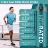 Picture of QLUR Water Bottle with Straw, 32oz Motivational Water Bottles with Time Marker to Drink, Tritan BPA Free, 1L Sports Water Bottle with Carry Strap LeakProof for Women Gym Fitness Outdoor (1 Pack)