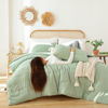 Picture of ROSGONIA Oversized King Comforter Sage Green, 3pcs(1 Boho Comforter & 2 Pillowcases), Lightweight Oversized King Size Comforter Sets Bedding Blanket