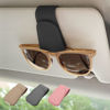 Picture of Ompellus 2 Pack Magnetic Leather Sunglass Holder, Eyeglass Hanger Clip for Car Sun Visor, Suitable for Different Size Eyeglasses(Black, 2 Pack)