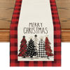 Picture of Artoid Mode Watercolor Red and Black Buffalo Plaid Christmas Trees Merry Xmas Table Runner, Seasonal Winter Holiday Kitchen Dining Table Decoration for Indoor Outdoor Home Party Decor 13 x 120 Inch