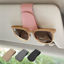 Picture of Ompellus Magnetic Leather Sunglass Holder, Eyeglass Hanger Clip for Car Sun Visor, Suitable for Different Size Eyeglasses(Pink)