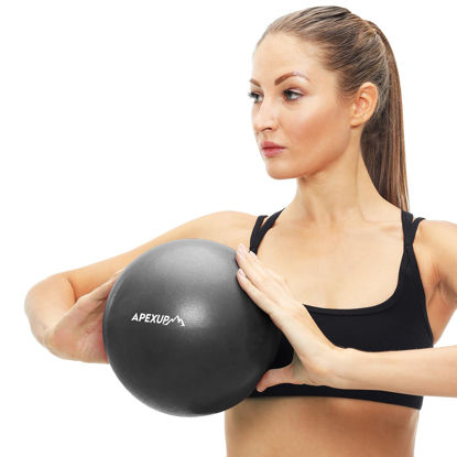 Picture of APEXUP Yoga Ball Exercise Ball, Pilates Ball, Anti Slip Stability Ball, Heavy Duty Gym Ball for Fitness, Balance, Core Workout, Physical Therapy (XXS (9") 23cm, Black)