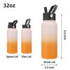Picture of BJPKPK Insulated Water Bottles with Straw Lid, 32oz Metal Large Water Bottle with 3 Lids, Reusable Leak Proof BPA Free Thermos, Stainless Steel Canteen Water Bottle for Sports, Gym & Travel-Coral