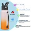 Picture of BJPKPK Insulated Water Bottles with Straw Lid, 32oz Metal Large Water Bottle with 3 Lids, Reusable Leak Proof BPA Free Thermos, Stainless Steel Canteen Water Bottle for Sports, Gym & Travel-Coral